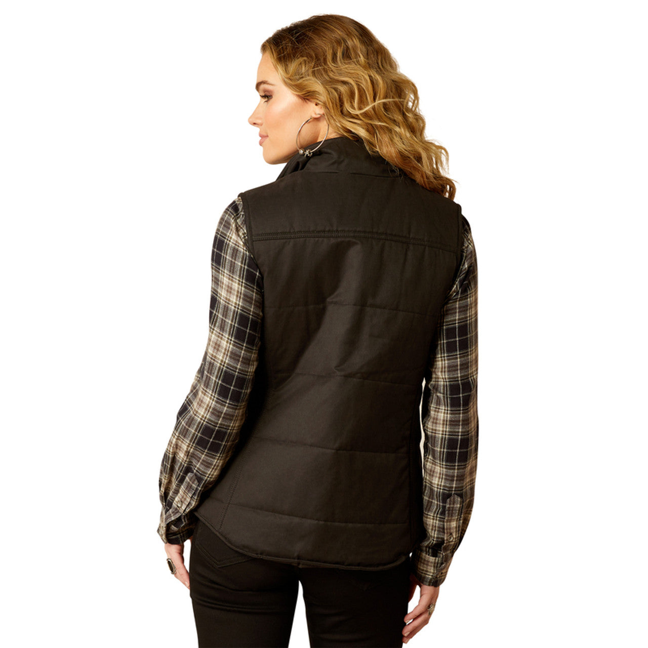 Womens Ariat Grizzly Quilted Vest - Black (7472652189773)