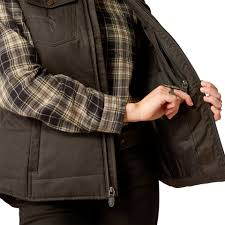 Womens Ariat Grizzly Quilted Vest - Black (7472652189773)