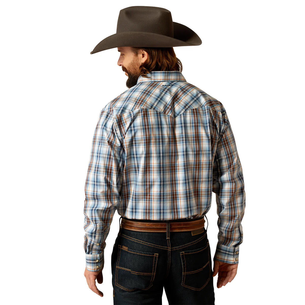 Mens Ariat Pro Series Ryland Snap LS Shirt - Blue (7452430237773)
