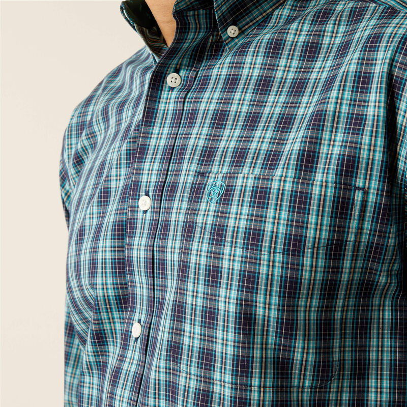 Mens Ariat Wrinkle Free Gibson LS Shirt - Dark Teal (7452430368845)