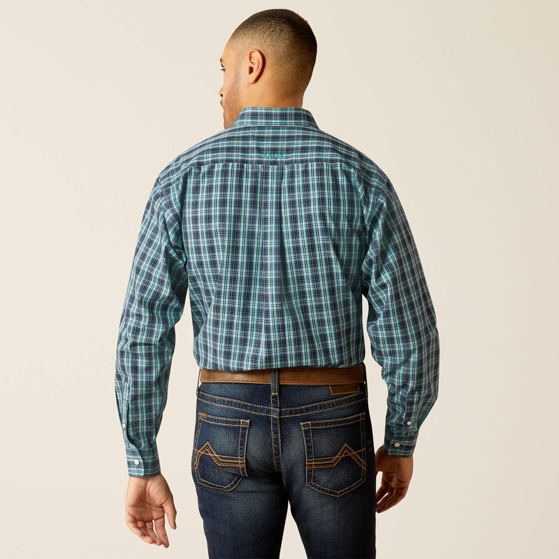 Mens Ariat Wrinkle Free Gibson LS Shirt - Dark Teal (7452430368845)