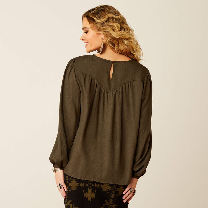 Womens Ariat Wisteria Top / Blouse - Croc Jaquard (7497022668877)