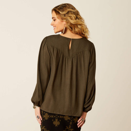 Womens Ariat Wisteria Top / Blouse - Croc Jaquard (7497022668877)