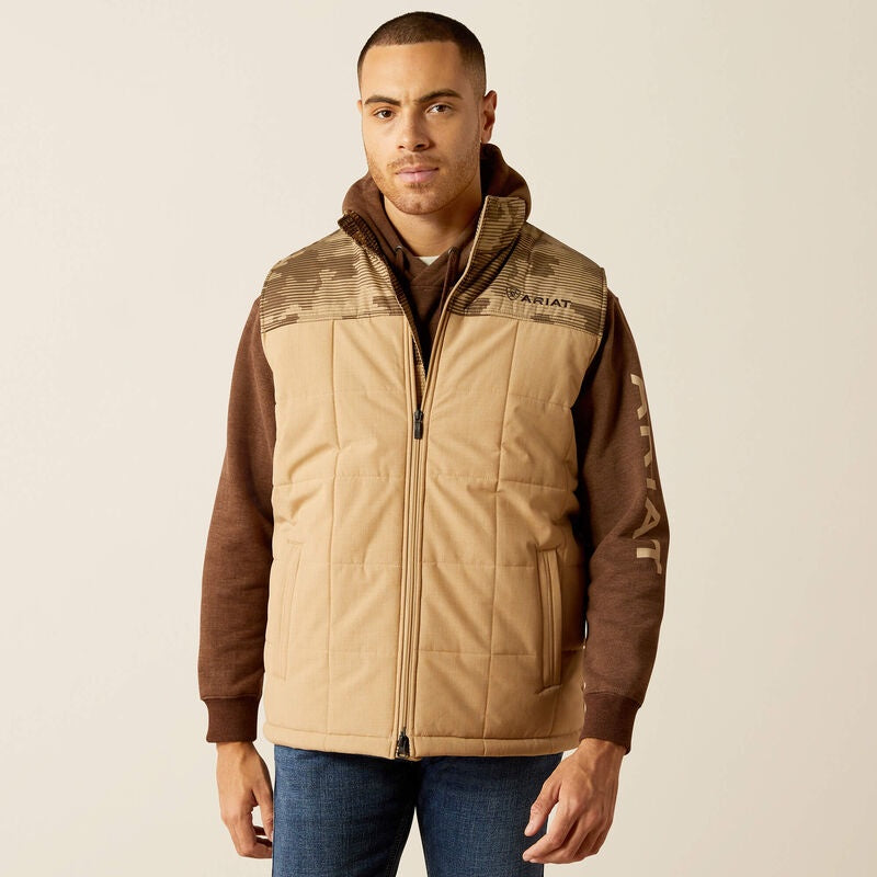Mens Ariat Crius Insulated Vest - Cornstalk Heather (7452435349581)