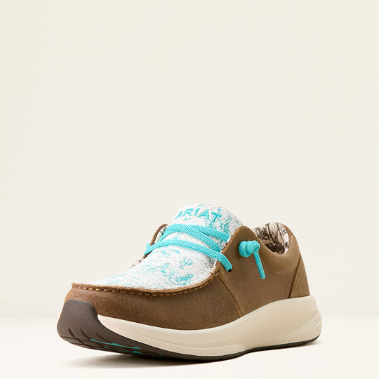 Womens Ariat Buckeye Shoe - Honey Bear / Turquoise Westbound (7339295834189)