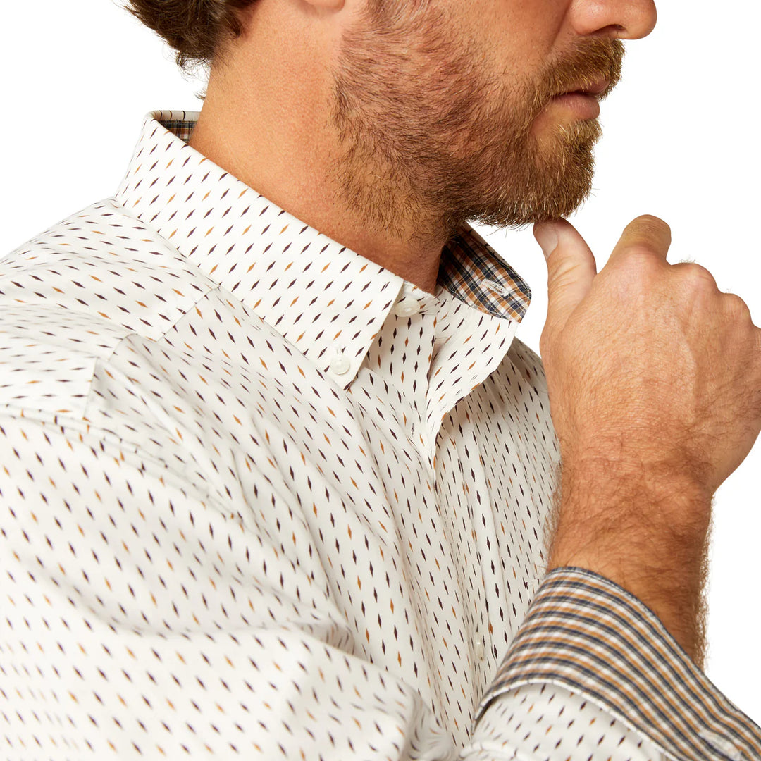 Mens Ariat Wrinkle Free Izzy Long Sleeve Shirt - White