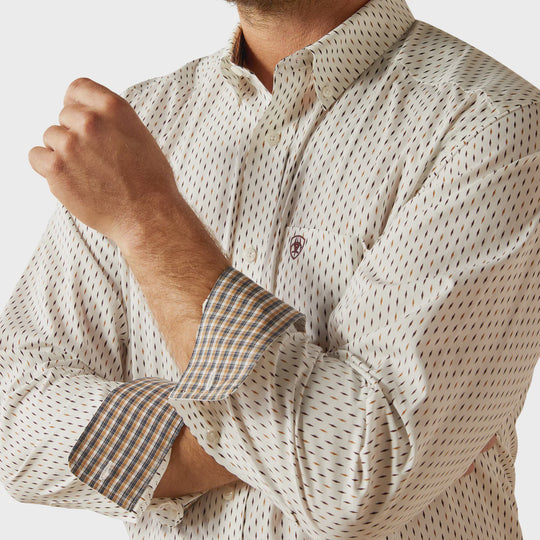 Mens Ariat Wrinkle Free Izzy Long Sleeve Shirt - White