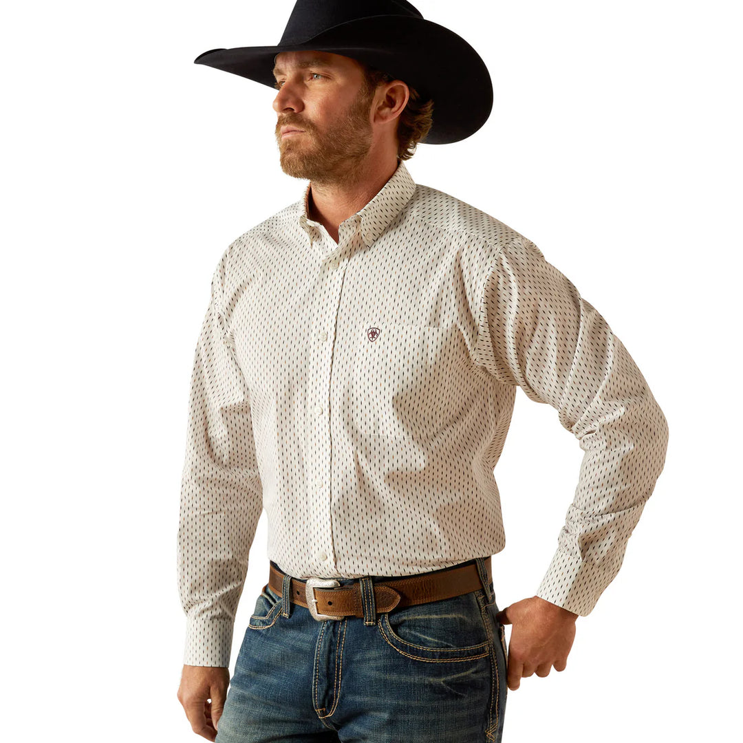 Mens Ariat Wrinkle Free Izzy Long Sleeve Shirt - White