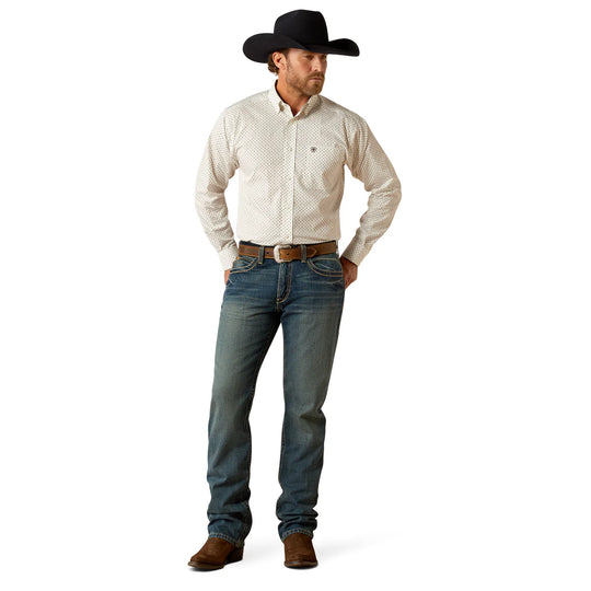 Mens Ariat Wrinkle Free Izzy Long Sleeve Shirt - White