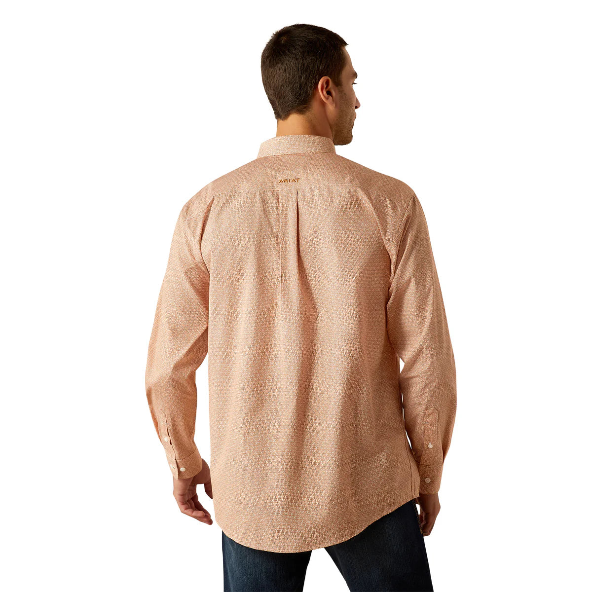 Mens Ariat Wrinkle Free Brysen Classic Fit Long Sleeve Shirt - Orange (7550434279501)
