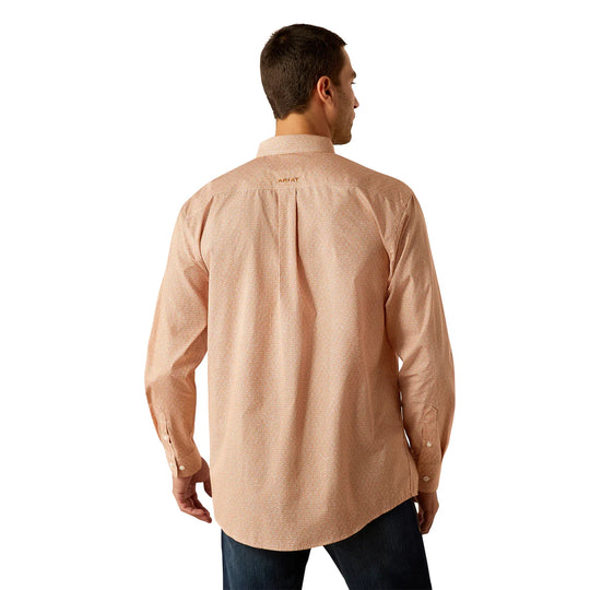 Mens Ariat Wrinkle Free Brysen Classic Fit Long Sleeve Shirt - Orange (7550434279501)