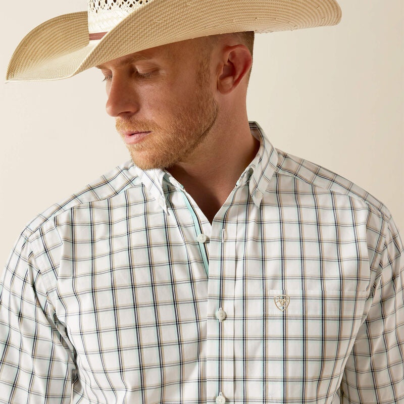Mens Ariat Pro Series Cooper Classic Fit SS Shirt - White