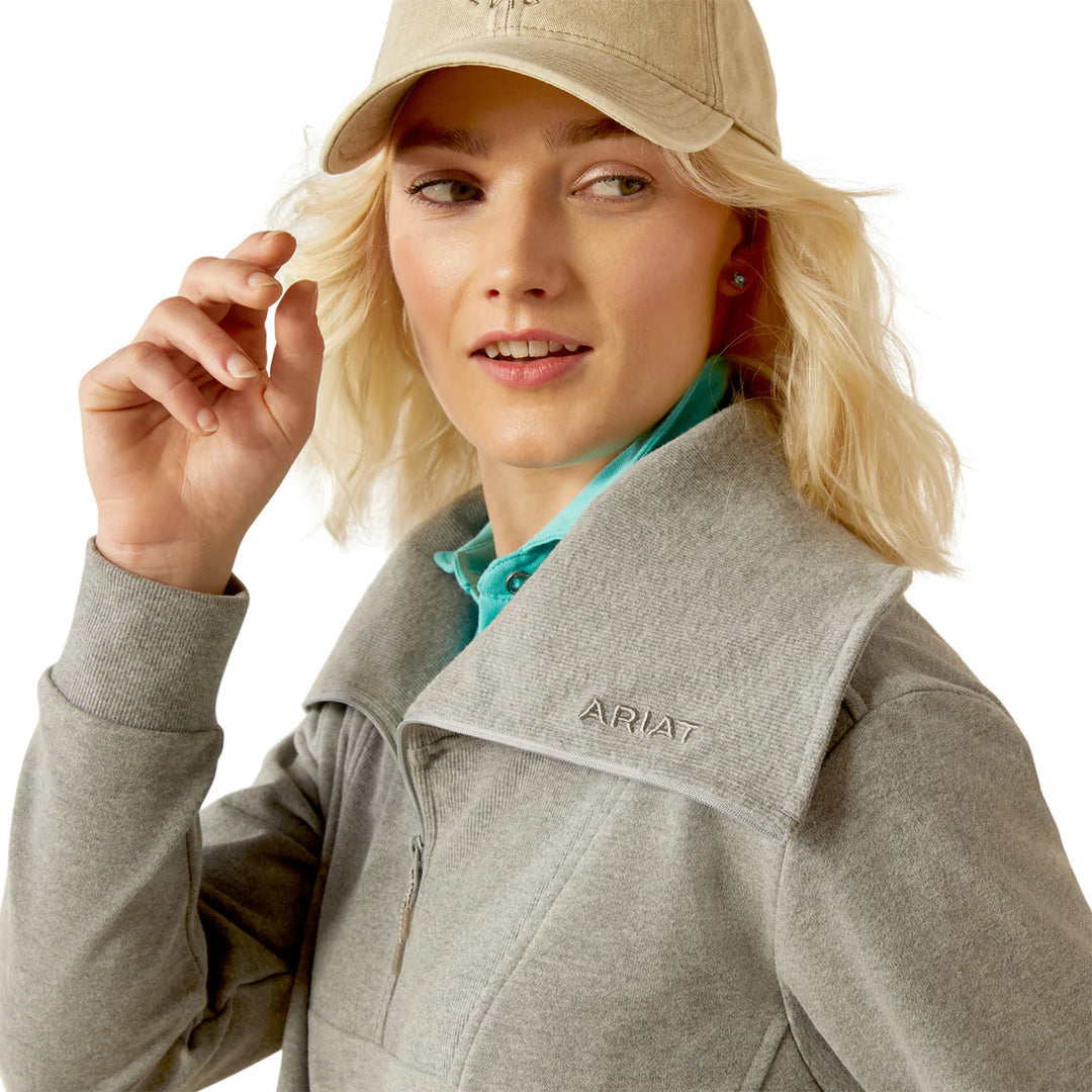 Womens Ariat Fern 1/2 Zip Sweatshirt - Heather Grey (7550434410573)