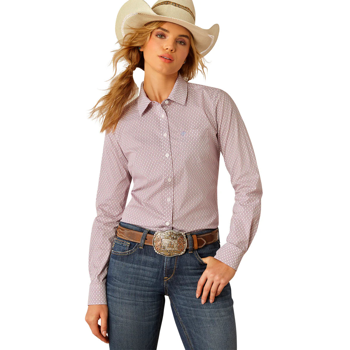 Womens Ariat Wrinkle Resistant Kirby Stretch LS Shirt - Finleigh Geo Print (7550433656909)