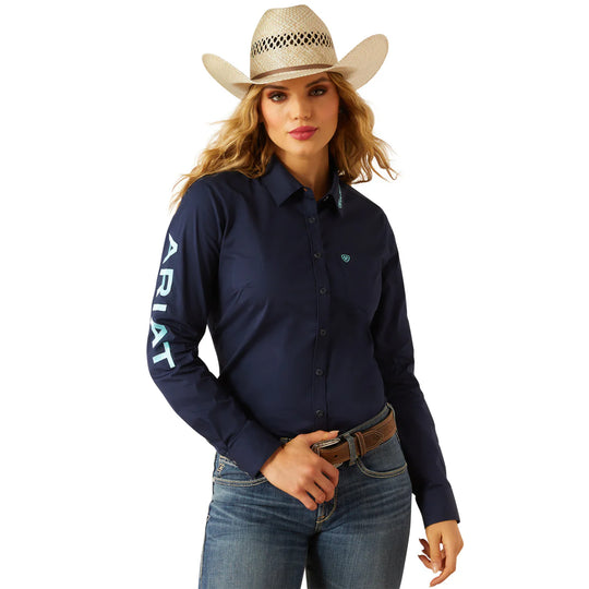 Womens Ariat Stretch Kirby LS Shirt - Black Iris