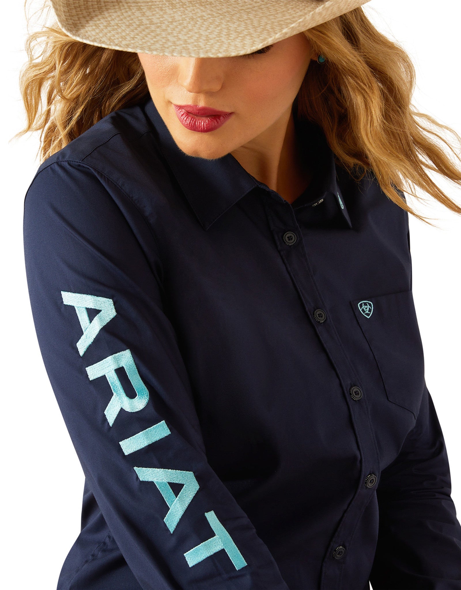 Womens Ariat Stretch Kirby LS Shirt - Black Iris