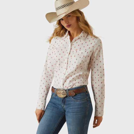 Womens Ariat Wrinkle Resistant Kirby LS Shirt - Kai Ditsy