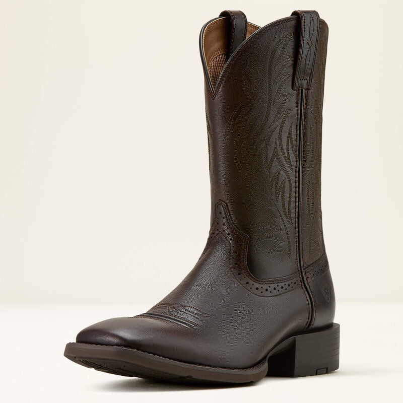 Mens Ariat Sport Western Wide Square Toe Boot - Burnished Chocolate (7457255129165)