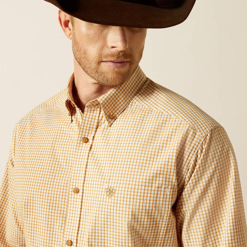 Mens Ariat Pro Series Beckett Classic Fit Shirt - Beige
