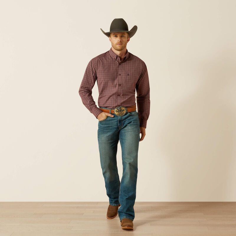 Mens Ariat Pro Series Travis Classic Fit Shirt - Burgundy