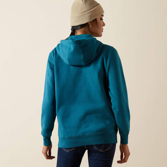 Womens Ariat Logo 2.0 Hoodie Jumper  - Dragonfly Turquoise