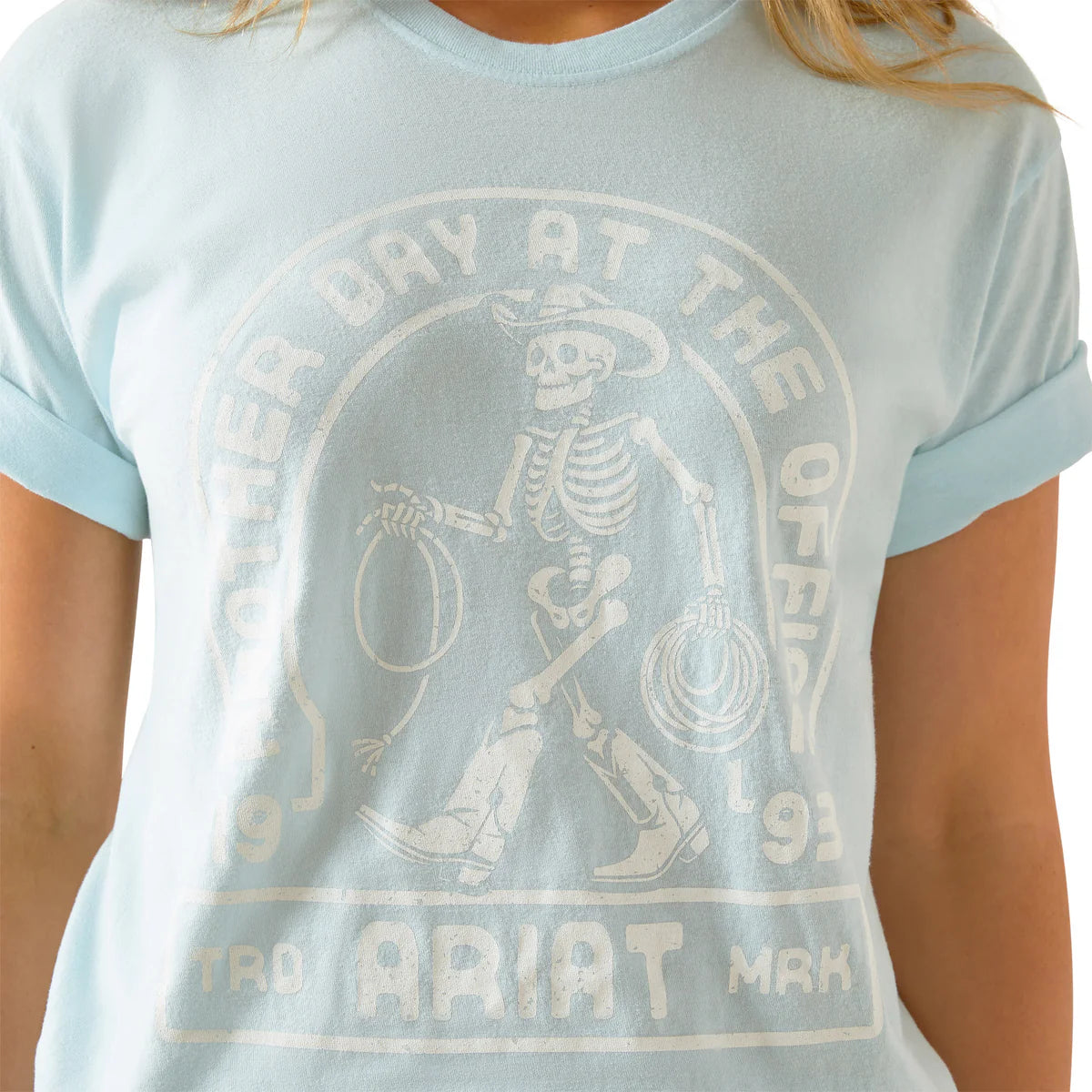 Womens Ariat Another Day SS Tee Tshirt - Vintage Lagoon