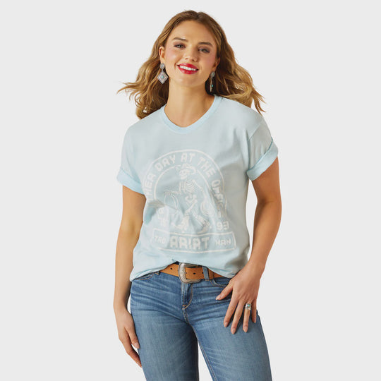 Womens Ariat Another Day SS Tee Tshirt - Vintage Lagoon