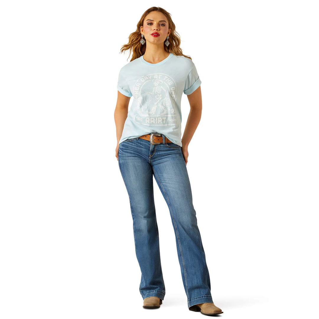 Womens Ariat Another Day SS Tee Tshirt - Vintage Lagoon