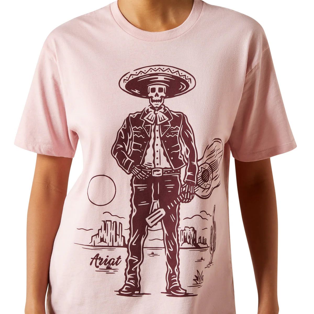 Womens Ariat Mariachi SS Tee Tshirt - Dusty Pink
