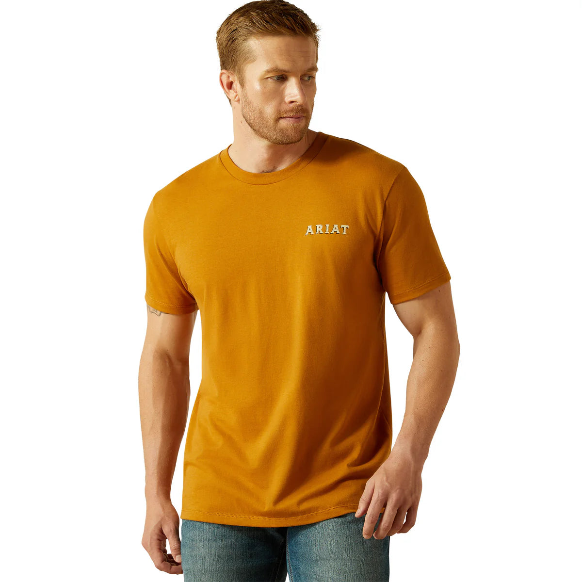 Mens Ariat Scorpion Seal SS Tee Tshirt - Bone Brown