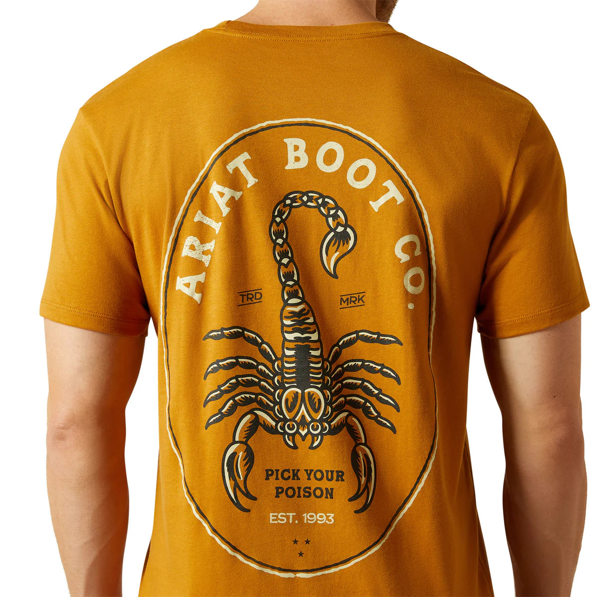 Mens Ariat Scorpion Seal SS Tee Tshirt - Bone Brown