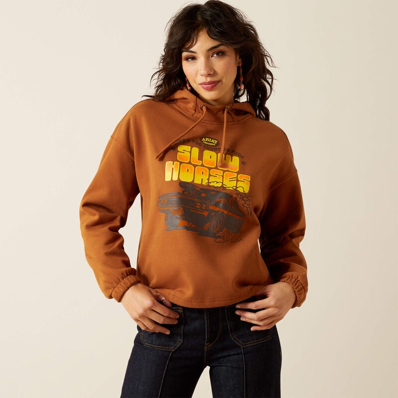 Womens Ariat Essential Sendero Slow Horses Hoodie - Glazed Ginger