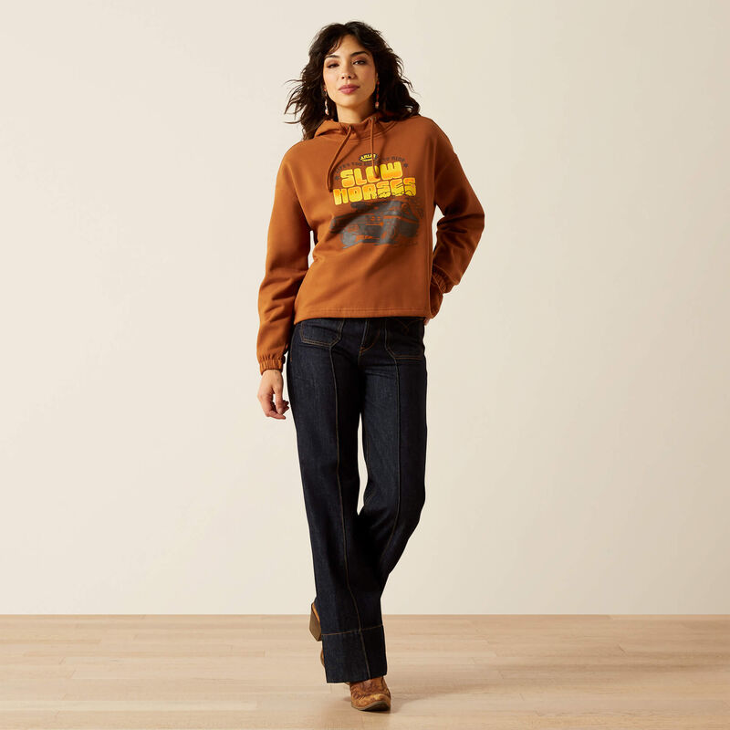 Womens Ariat Essential Sendero Slow Horses Hoodie - Glazed Ginger