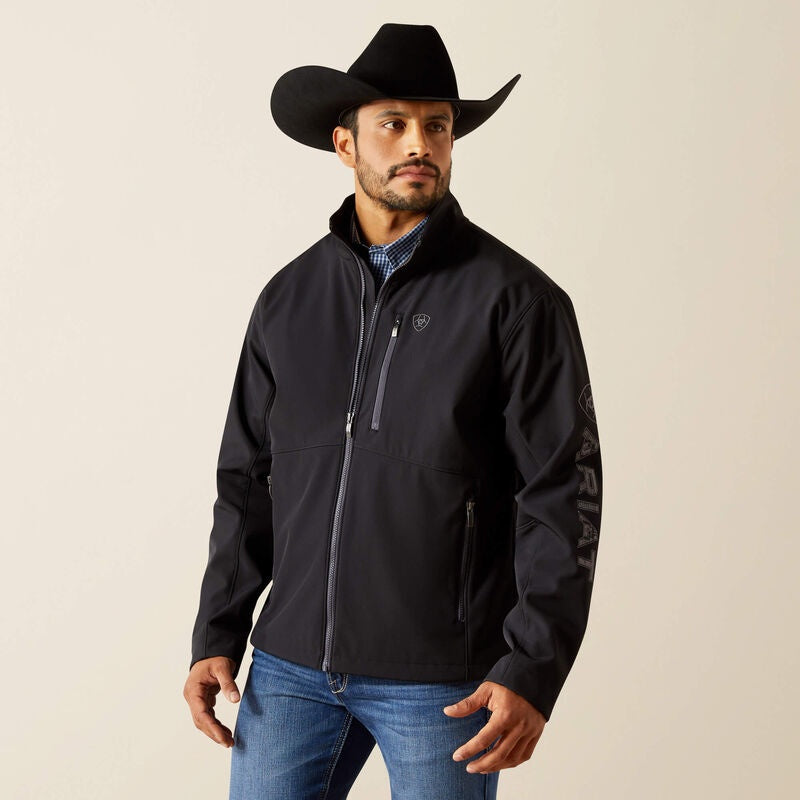 Mens Ariat Logo Softshell Jacket - Phantom / Grey Southwest