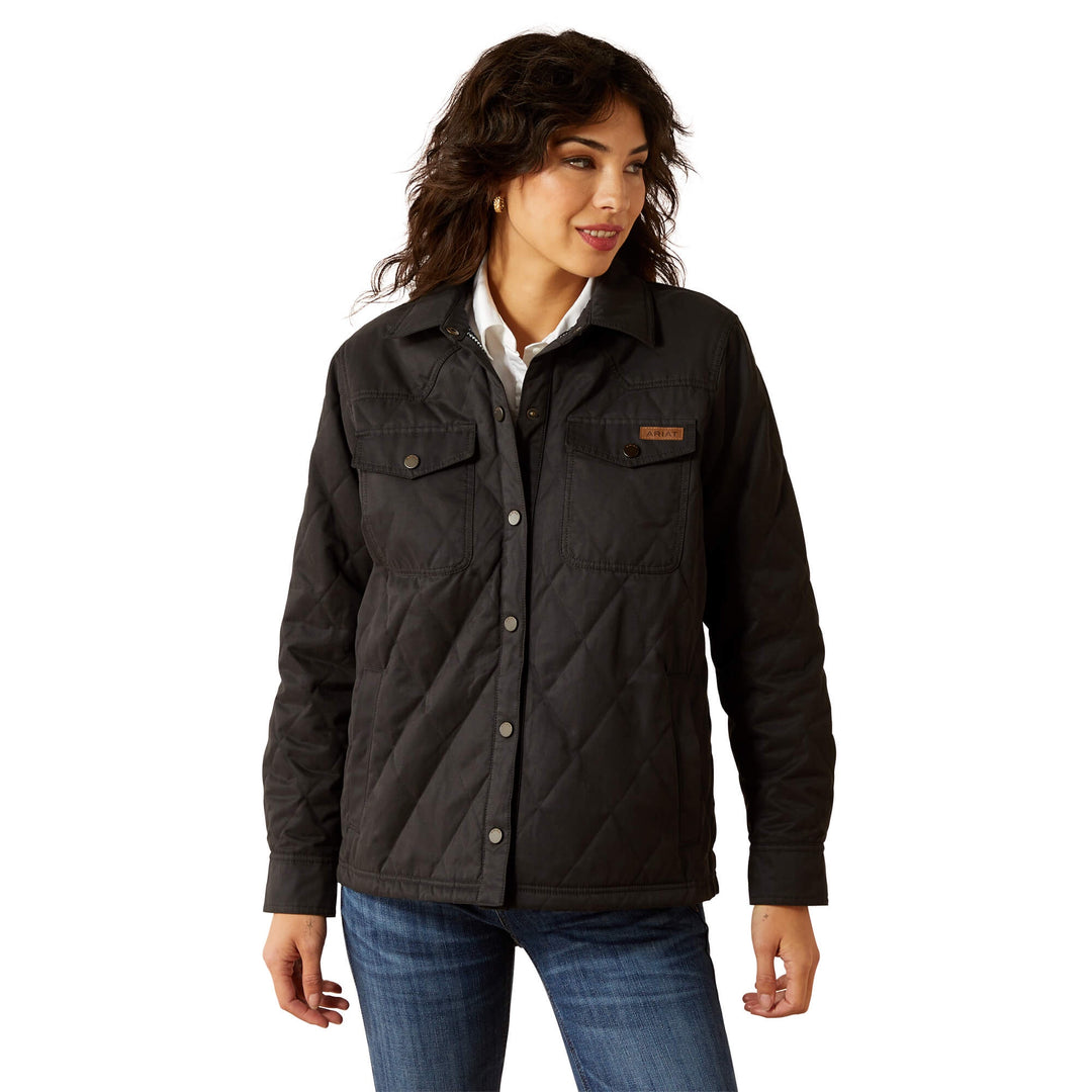 Womens Ariat Grizzly Quilted Barn Jacket - Black