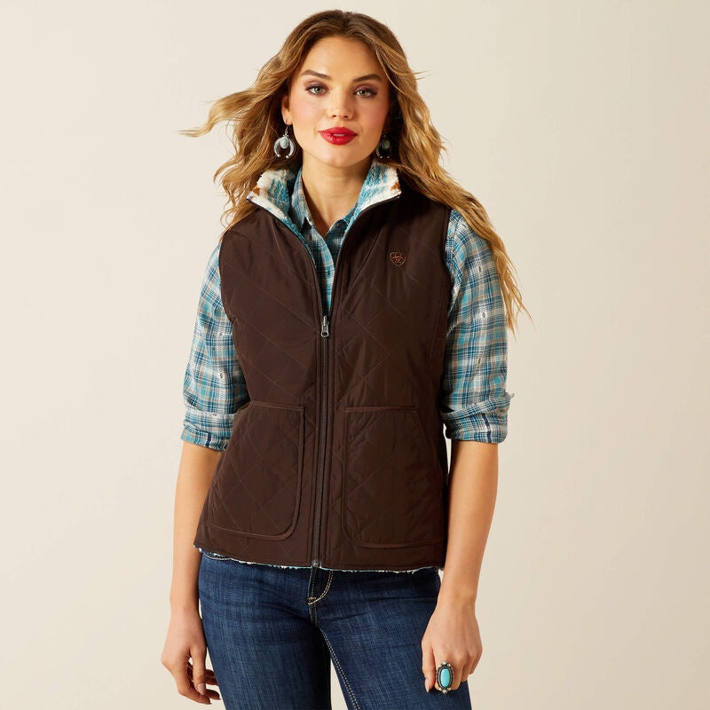 Womens Ariat Dilon 2.0 Reversible Insulated Vest - Mole