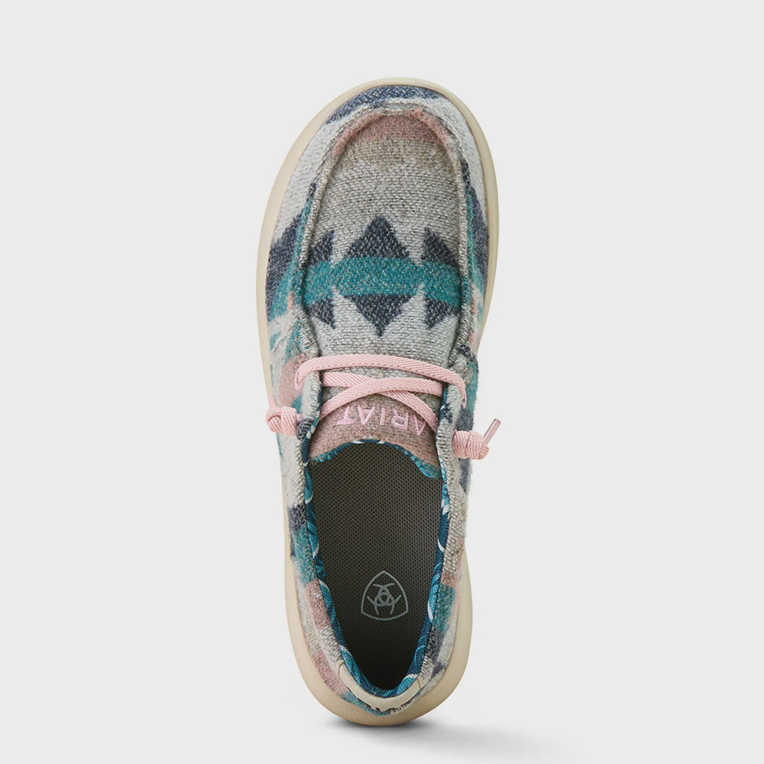 Womens Ariat Hilo Smoky Turquoise Flannel Slip on Shoe