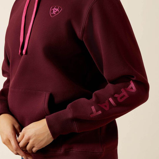 Womens Ariat Logo 2.0 Hoodie Jumper - Port Royale / Burgundy