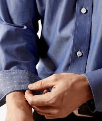 Mens Ariat Wrinkle Free Solid Pinpoint Oxford Long Sleeve Shirt - Blue