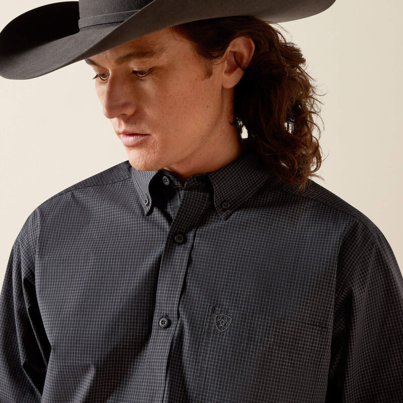 Mens Ariat Pro Series Thorin Fitted Long Sleeve Shirt - Black