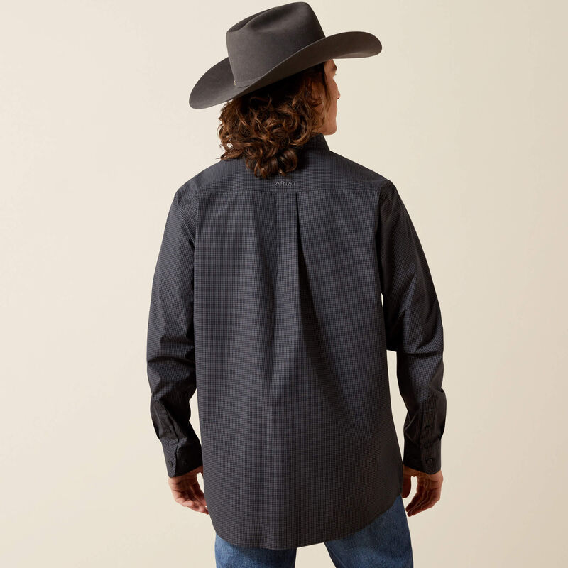 Mens Ariat Pro Series Thorin Fitted Long Sleeve Shirt - Black