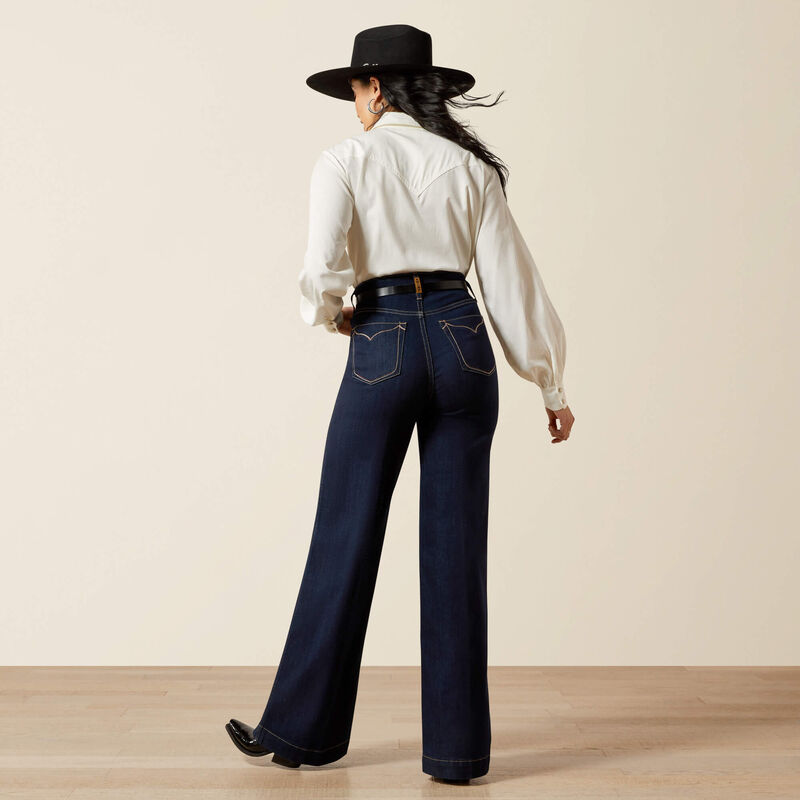 Womens Ariat Veronica Ultra High Rise Wide Leg Jean - Rinse