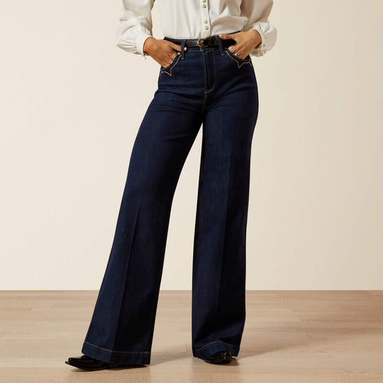 Womens Ariat Veronica Ultra High Rise Wide Leg Jean - Rinse