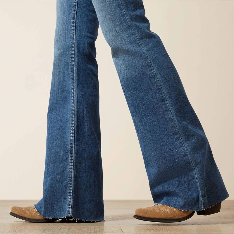 Womens Ariat Andrea Perfect Rise Raw Hem Flare Jean - Belfaire
