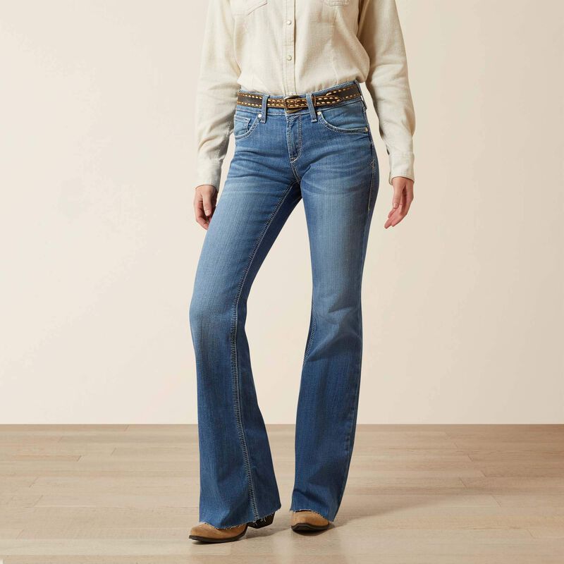 Womens Ariat Andrea Perfect Rise Raw Hem Flare Jean - Belfaire
