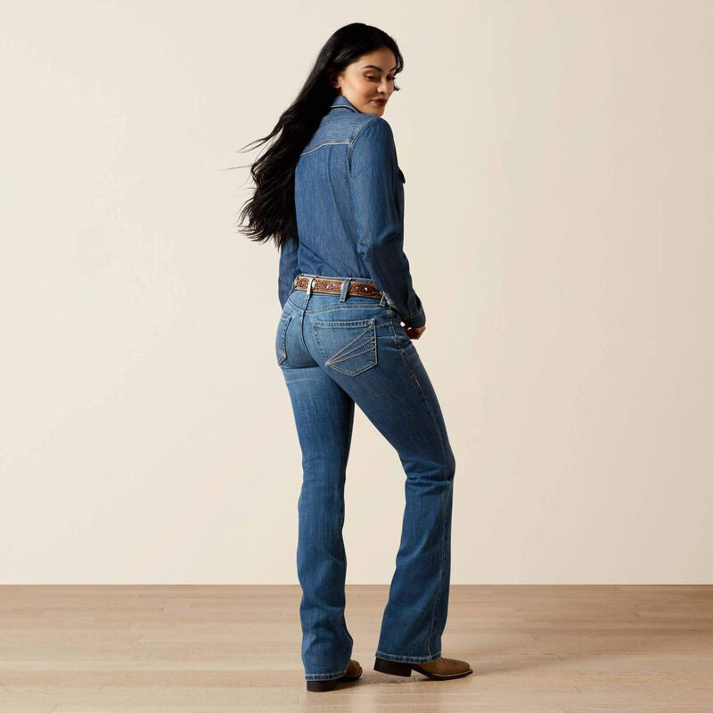 Womens Ariat Aisha Mid Rise Boot Cut Jean- Ithica