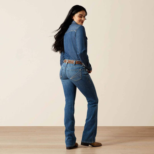 Womens Ariat Aisha Mid Rise Boot Cut Jean- Ithica