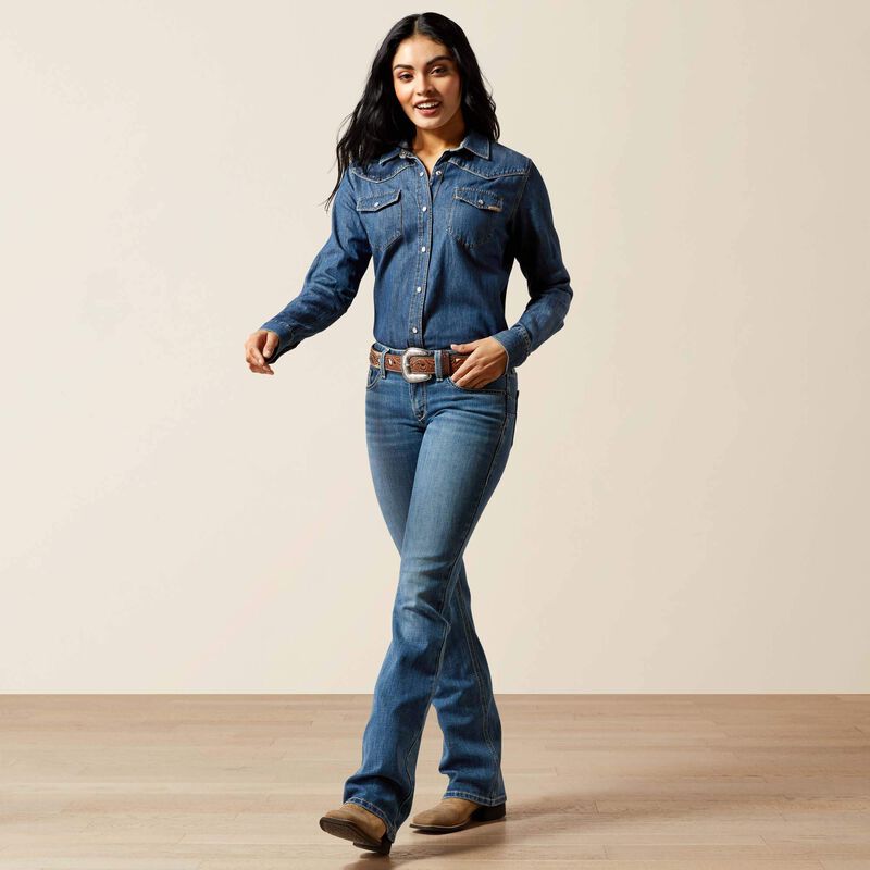 Womens Ariat Aisha Mid Rise Boot Cut Jean- Ithica