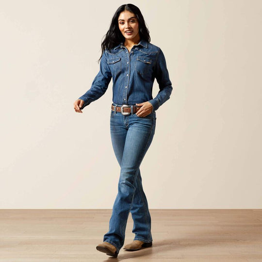 Womens Ariat Aisha Mid Rise Boot Cut Jean- Ithica