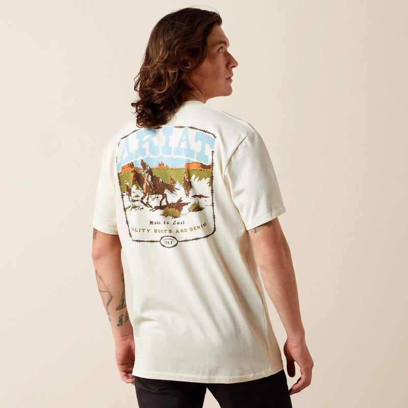 Mens Ariat Pulp Western Short Sleeve Tee Tshirt - Turtledove